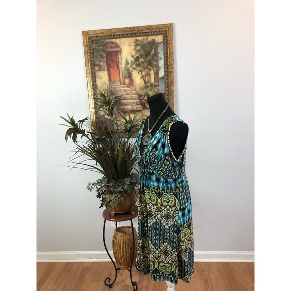 New Directions Women Dress Large Boho Vacation Resort Wear Sleeveless Pullover - Picture 6 of 9